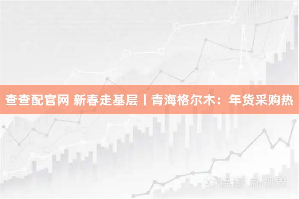 查查配官网 新春走基层丨青海格尔木：年货采购热